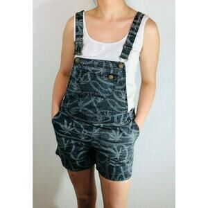 Crooks & Castle Overall Shorts Faded Chain Leaf 100% Cotton Junior's SizeS